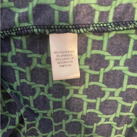 Spense Navy and Green Tie‎ Waist Gold Chain Lace Up Spandex Blend Dress Size S - Picture 12 of 15